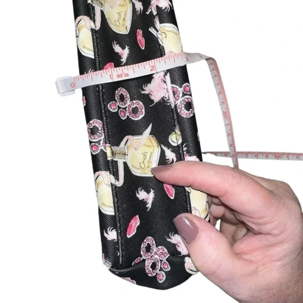 RIRI by Rhiannon‎ black pink gold graphic makeup bag